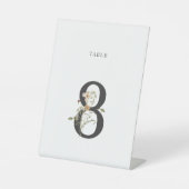 Waterverf Wildbloem Weddenstabel nummer 8 Reclamebord Met Voetstuk (Voorkant)