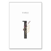 Waterverf Wildbloem Wedingstabel nummer 1 Kaart (Voorkant)