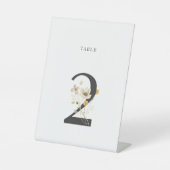 Waterverf Wildbloem Wedingstabel nummer 2 Reclamebord Met Voetstuk (Voorkant)