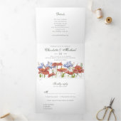 waterverf wildbloem weduwnaar drieluik uitnodiging (Binnen)