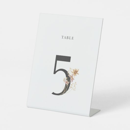 Waterverf Wildbloem Weduwtabel nummer 5 Reclamebord Met Voetstuk (Voorkant)