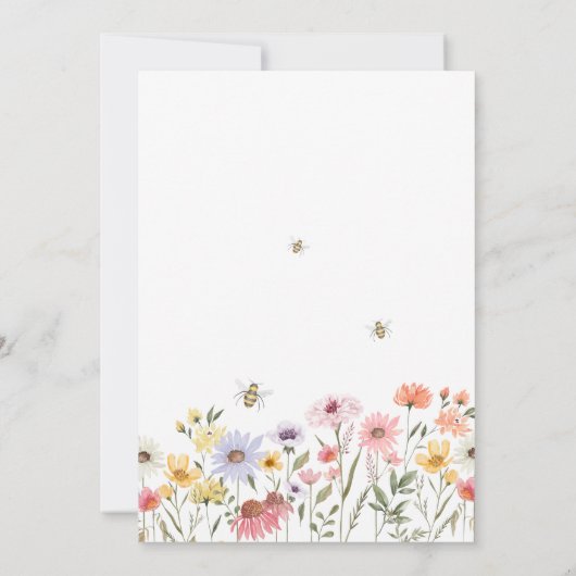 Waterverf Wildbloem Wreath & Lace Save the Date (Achterkant)