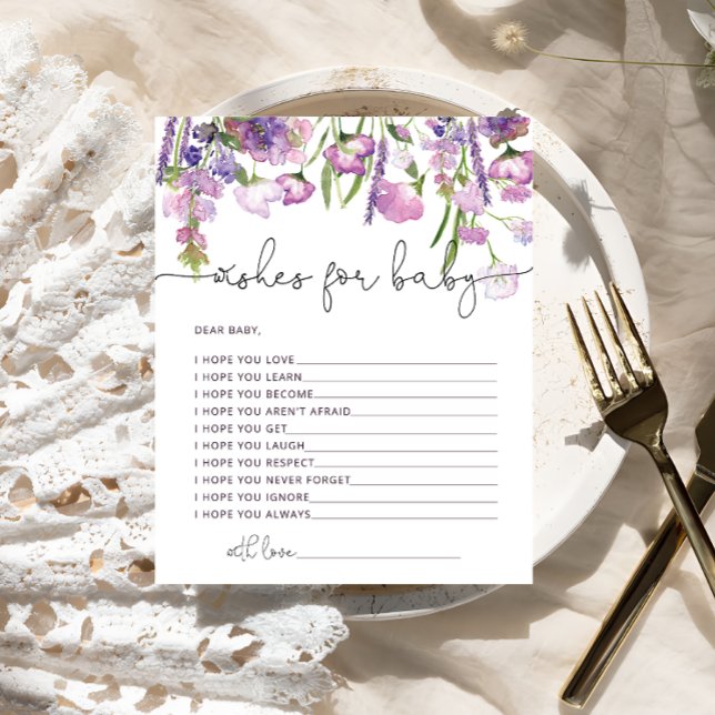 Waterverf Wildbloem Wust for Baby Card (Creator heeft geüpload)