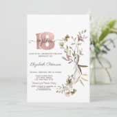 Waterverf Wildbloemen 18e verjaardag Kaart (Staand voorkant)