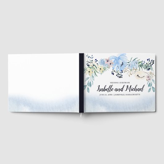 Waterverf Wildbloemen Aangepaste bruiloft Gastenbo Gastenboek (Volledig)