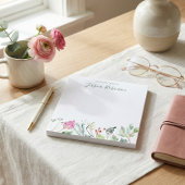 Waterverf Wildbloemen Aangepaste naam Floral Notitieblok