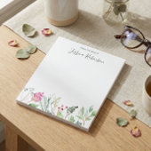 Waterverf Wildbloemen Aangepaste naam Floral Notitieblok