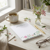 Waterverf Wildbloemen Aangepaste naam Floral Notitieblok