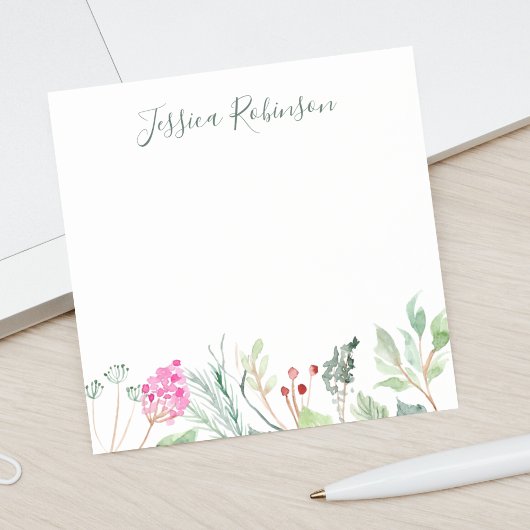 Waterverf Wildbloemen Aangepaste naam Floral Post-it® Notes