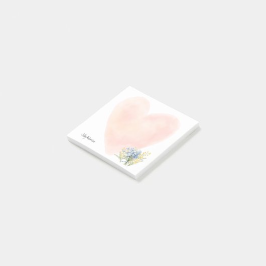 Waterverf Wildbloemen Aangepaste naam Floral Post- Post-it® Notes (Schuin)