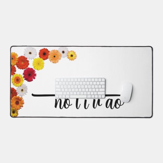 Waterverf Wildbloemen Aangepaste scriptnaam Bureaumat (Keyboard & Muis)