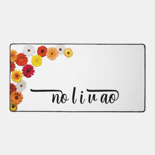 Waterverf Wildbloemen Aangepaste scriptnaam Bureaumat (Voorkant)