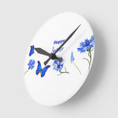 Waterverf Wildbloemen Aangepaste scriptnaam Ronde Klok (Hoek)