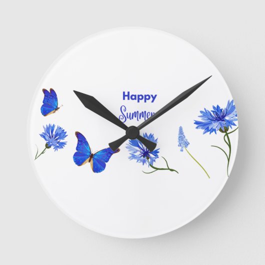 Waterverf Wildbloemen Aangepaste scriptnaam Ronde Klok (Voorkant)