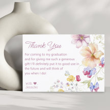 waterverf Wildbloemen afstuderen roze script