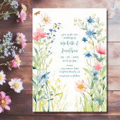 Waterverf Wildbloemen Alles in één bruiloft Kaart