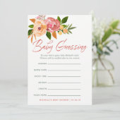 Waterverf Wildbloemen Baby Predica Game Kaart (Staand voorkant)