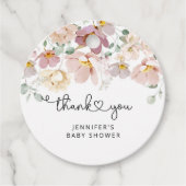 Waterverf wildbloemen baby shower dank u bedankjes labels (Voorkant)