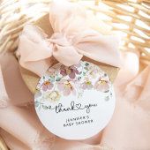 Waterverf wildbloemen baby shower dank u bedankjes labels