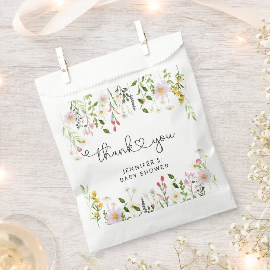 Waterverf wildbloemen baby shower dank u bedankzakje (Geknipt)
