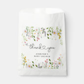 Waterverf wildbloemen baby shower dank u bedankzakje (Voorkant)
