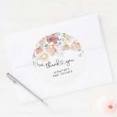 Waterverf wildbloemen baby shower dank u ronde sticker (Envelop)