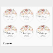 Waterverf wildbloemen baby shower dank u ronde sticker (Vel)