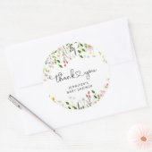 Waterverf wildbloemen baby shower dank u ronde sticker (Envelop)