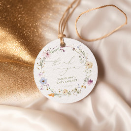 Waterverf Wildbloemen Baby shower Hartelijk dank Bedankjes Labels
