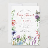  Waterverf Wildbloemen Baby shower Kaart (Voorkant)