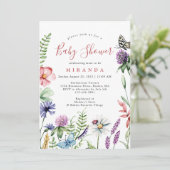  Waterverf Wildbloemen Baby shower Kaart (Staand voorkant)