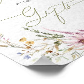 Waterverf Wildbloemen Baby shower Kaarten en gesch Poster (Hoek)