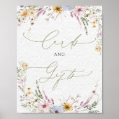 Waterverf Wildbloemen Baby shower Kaarten en gesch Poster (Voorkant)