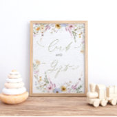 Waterverf Wildbloemen Baby shower Kaarten en gesch Poster