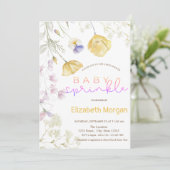 Waterverf Wildbloemen Baby Sprinkle Baby shower Kaart (Staand voorkant)
