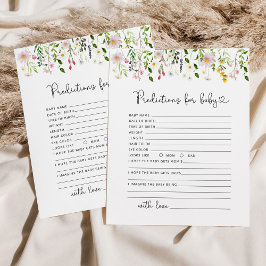 Waterverf wildbloemen baby voorspellingskaart