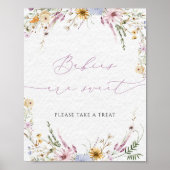 Waterverf Wildbloemen Baby's zijn lief teken Poster (Voorkant)