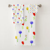 Waterverf Wildbloemen Bad Handdoek (Insitu)