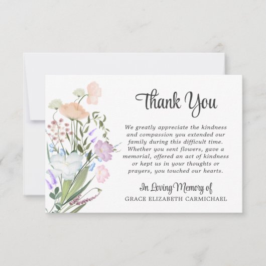 Waterverf Wildbloemen bedankt (Voorkant)