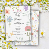 Waterverf Wildbloemen Bloemen Bloemen Baby shower Kaart