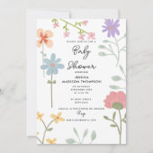 Waterverf Wildbloemen Bloemen Bloemen Baby shower Kaart (Voorkant)