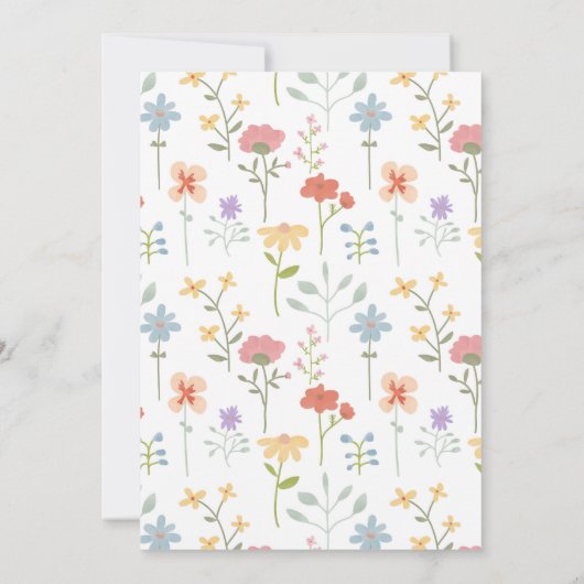 Waterverf Wildbloemen Bloemen Bloemen Baby shower Kaart (Achterkant)