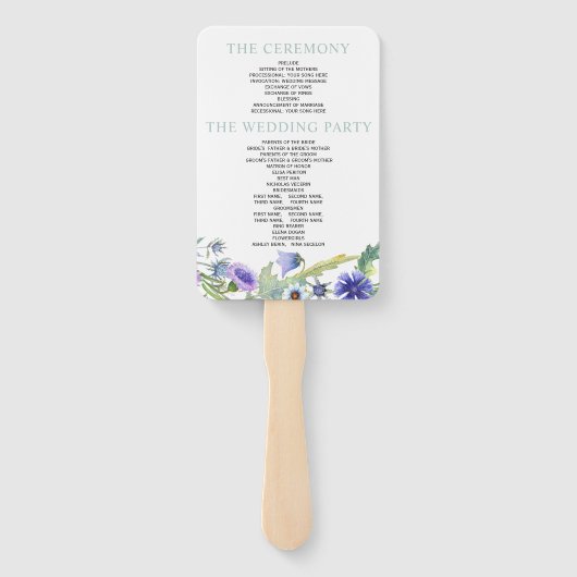 Waterverf Wildbloemen Bloemen Bloemen Bruiloft Pro Handwaaier (Achterkant)