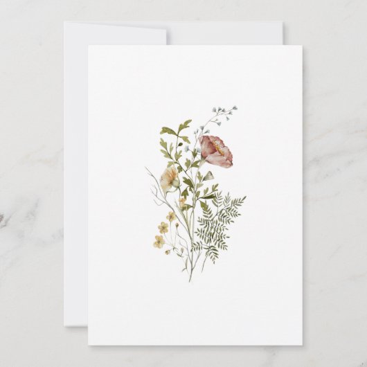 Waterverf Wildbloemen Bloemen Bloemen Vrijgezellen Kaart (Achterkant)