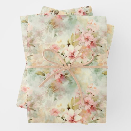 Waterverf Wildbloemen bloemenelegant Inpakpapier Vel (In situ)