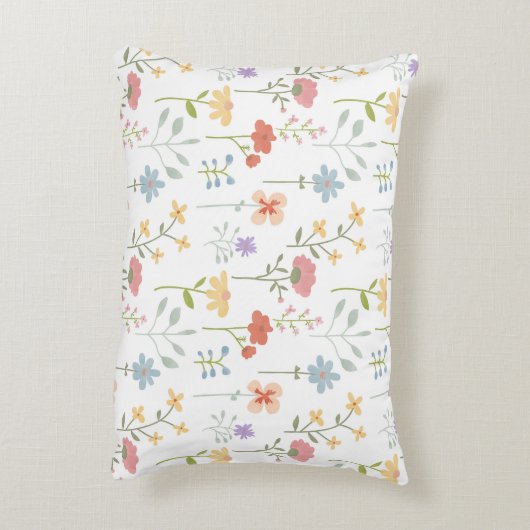 Waterverf Wildbloemen bloemenpatroon Accent Kussen (Achterkant (Verticaal))