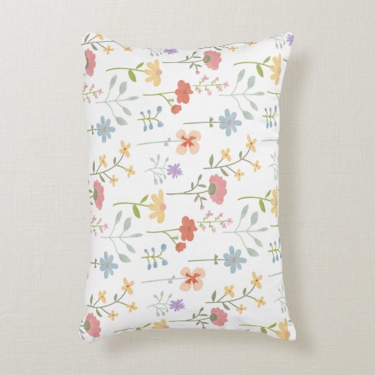 Waterverf Wildbloemen bloemenpatroon Accent Kussen (Voorkant(Verticaal))