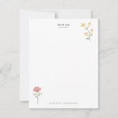 Waterverf Wildbloemen bloemenpatroon Bedankkaart (Voorkant)