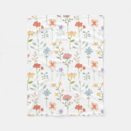 Waterverf Wildbloemen bloemenpatroon Fleece Deken