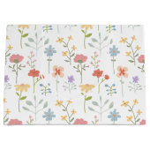 Waterverf Wildbloemen bloemenpatroon Groot Cadeauzakje (Voorkant)